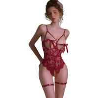 Mannyan Lace Sheer Open-Crotch Bodysuit - Sensual Butterfly Knot Sleepwear & Lingerie Set thumbnail