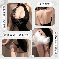 Mannyan Seductive Lingerie Dress - Pure & Tempting Slit Cheongsam Costume for Passionate Date Nights thumbnail