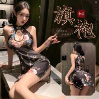 Mannyan Sheer Lingerie Set - Elegant Chinese Qipao Costume, Tight Nightclub Mini Dress with Vintage Allure thumbnail