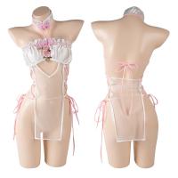 Mannyan Spring Peach Blossom Cheongsam Lingerie - Sheer Vintage Sleep Dress, Sensual & Flirty No-Remove Design thumbnail