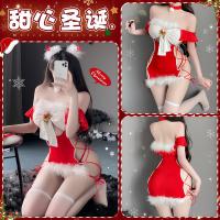 Mannyan New Year Sexy Lingerie Set - Red Strapless Bodysuit & Bodycon Nightdress Christmas Costume Outfit thumbnail