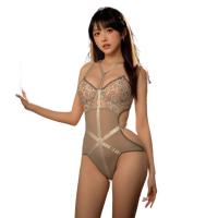 Mannye Qing Pure & Tempting Lingerie Set - Seductive No-Remove Bedroom Uniform with Open-Crotch Design thumbnail