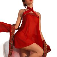 Mannye Qing Sensual Sheer Sleep Gown - Ancient Chinese Style Flyaway Hanfu Lingerie Set Inspired by Ji Ling'er thumbnail
