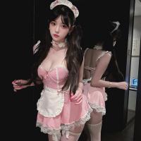 Mannye Qing Sexy Black Maid Costume Lingerie - Steel-Boned Push-Up Sleepwear Set, Cute & Alluring Uniform Style thumbnail