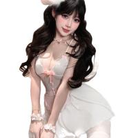 Mannyqing Cat Maid Costume Set - Sexy Bunny-Ear Sleep Dress & Lingerie Roleplay Outfit for Women thumbnail