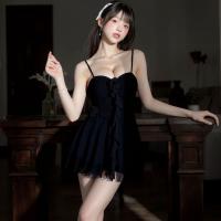 Mannyqing Lingerie Dress - Pure Temptation Halter Neck Mesh Slip Dress, Sexy Low-Cut Sleepwear for Women thumbnail