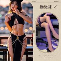 Mannyqing Lingerie Set - Pure & Tempting Queen Style Cutout Halter Bodysuit Catwoman Outfit thumbnail