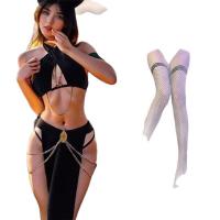 Mannyqing Lingerie Set - Pure & Tempting Queen Style Cutout Halter Bodysuit Catwoman Outfit thumbnail