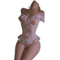 Manyan Lace Open-Crotch Bodysuit - Sheer Sensual Sleepwear Set for Date Night & Intimate Moments thumbnail