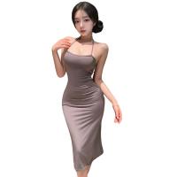 Manyan Seductive Lace Bodysuit Dress - Tight Cross-Strap Backless Mini Dress for Mature Women thumbnail