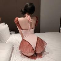 Meimei Flirty Lingerie Set - Innocent Cute Hook-and-Loop Open-Crotch Bodysuit, Pure-Yet-Sensual Student Sleepwear thumbnail