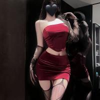 Midnight Rose Sexy Lace Bralette Set - Velvet Red Valentine's Day Lingerie for Women thumbnail