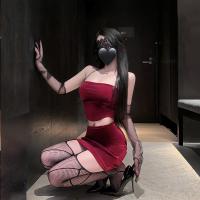 Midnight Rose Sexy Lace Bralette Set - Velvet Red Valentine's Day Lingerie Gift for Her thumbnail