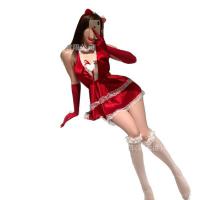 Mina New Year Scarlet Night Slip Dress - Sexy Bare-Back V-Neck Lingerie Sleepwear thumbnail