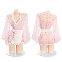 Mizhilan Sexy Lingerie Bunny Maid Costume - Japanese Kawaii Pure-Temptation Kimono Robe with Rabbit Print thumbnail