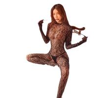 Mystique Leopard Lace Bodysuit - Seductive Backless Mesh Lingerie for Women, Sensual Sheer Stockings & Erotic Outfit thumbnail