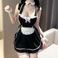 Night Charm Sexy Lingerie Set – Cute Maid Costume with Detachable Apron & Matching Sleep Dress thumbnail