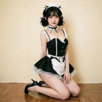 Night Luxe Sexy Maid Costume with Underwire Push-Up Bra - Seductive Sleepwear & Uniform Set for Women thumbnail