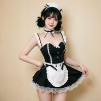 Night Luxe Sexy Maid Costume with Underwire Push-Up Bra - Seductive Sleepwear & Uniform Set for Women thumbnail