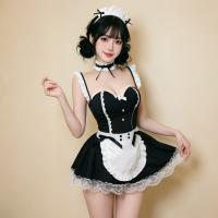 Night Luxe Sexy Maid Costume with Underwire Push-Up Bra - Seductive Sleepwear & Uniform Set for Women thumbnail