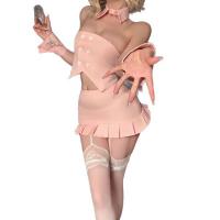Night-Serene Sensual Modest Bustier Set - Pure-Yet-Tempting Bunny Girl Lingerie Sleepwear Outfit thumbnail