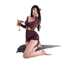 Night Si Night Se Sexy Lingerie Set - Ultra-Thin Sheer Mesh Ruched Off-Shoulder Bodycon Skirt Outfit thumbnail