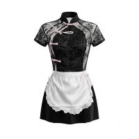 Night Si Night Se Sexy Lace Cheongsam Nightwear Set - Split Hem Pure & Spicy Outfit for Club or Bedroom thumbnail