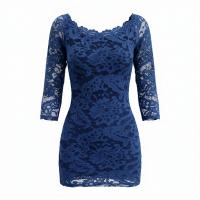 Night Silk Lace Bodycon Mini Dress - Sexy Sheer One-Shoulder Secretary Outfit Set thumbnail