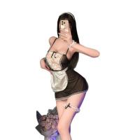 Night-Silk Seductive Lingerie Set – Pure & Tempting Maid Cosplay Sleepwear with Lace Trim thumbnail