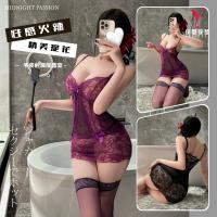 Night Silk Sensual Lingerie Set - Purple Lace Slip Dress with Adjustable Straps, Bedroom Elegance & Allure thumbnail