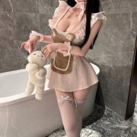Night Silk Sexy Maid Costume - Flirty Chef Cosplay Outfit with Ruffled Hem & Sweet Servant Style thumbnail