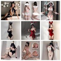 Nightclub Cat Bunny Girl Maid Costume - Sexy Open-Crotch Cosplay Bodysuit Set for Adults thumbnail