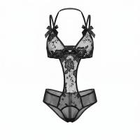 NightSigh Lace Bodysuit - Sexy French Erotic Open-Crotch Bodysuit, Pure & Tempting Sheer Lace Set thumbnail