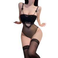 NightSigh Lace Bodysuit - Sexy Sheer Mesh Cut-Out Jumpsuit with Open-Crotch Design for Adults thumbnail