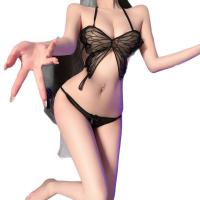 NightSigh NightSeduction Sexy Butterfly Bikini Set - Flirty Uniform-Style Tie-Dye Belly Top & Matching Bottoms thumbnail