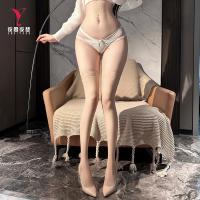 NightSigh NightSere Sexy Transparent Thigh High Stockings with Floral Lace - European Style Erotic Lingerie thumbnail