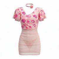 NightSigh NightSigh Sexy Lingerie Set – Sheer Deep V Floral Rose Mesh Bodycon Mini Dress, Pure-Allure Uniform Style thumbnail