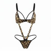NightSiren Leopard Print Bodysuit - Sexy Tight-Fit Erotic Lingerie Costume for Adults thumbnail