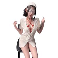Nurse-Themed Lingerie Set - Sexy Open-Crotch Costume for Couples, Pure & Tempting Intimate Wear thumbnail