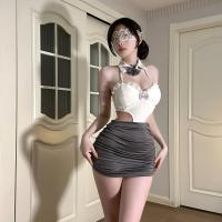 OL Secretary Lingerie Set - Elegant Seductive Black Lace Erotic Underwear for Women thumbnail