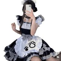 Oushilin Adorable Anime Lolita Dress - Cute Pure-Yuri Maid Costume with Cat Ears & Tail Roleplay Outfit thumbnail