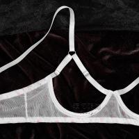 Pink Polka Dot Lingerie Set - Sexy Sheer Bra & Panty Three-Piece Valentine's Day Outfit thumbnail