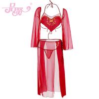 Pinxian Ancient Chinese Bodice Skirt Set - Hanfu-Inspired Lingerie for Couples, Seductive Flower Queen Costume thumbnail
