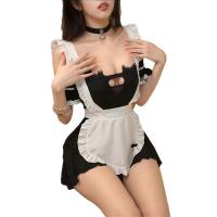 Plus Size Busty Bunny Girl Costume - Sexy Maid Outfit for Small Bust, Lingerie Sleepwear Set with Sheer Mesh & Bow Detai thumbnail