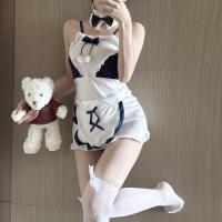 Plus Size Busty Lingerie Set - Sexy Maid Costume Sleepwear for Women, Bedroom Play Outfit, No-Remove Seductive Nightwear thumbnail