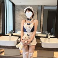 Plus Size Busty Lingerie Set - Sexy Maid Costume Sleepwear for Women, Bedroom Play Outfit, No-Remove Seductive Nightwear thumbnail