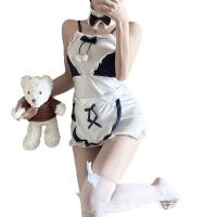 Plus Size Busty Lingerie Set - Sexy Maid Costume Sleepwear for Women, Bedroom Play Outfit, No-Remove Seductive Nightwear thumbnail