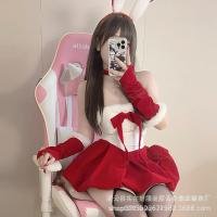 Plus Size Christmas Bodysuit - Gold Velvet Bunny Girl Outfit for New Year & Holiday Cosplay thumbnail