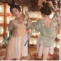New Plus Size Hanfu Sleep Set for Women – Ancient Chinese Style Bodysuit & Chiffon Sleep Skirt, Elegant Pure-Yu Loungewe thumbnail