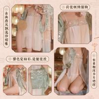 New Plus Size Hanfu Sleep Set for Women – Ancient Chinese Style Silk-Look Chemise & Matching Bodice, Pure & Alluring thumbnail